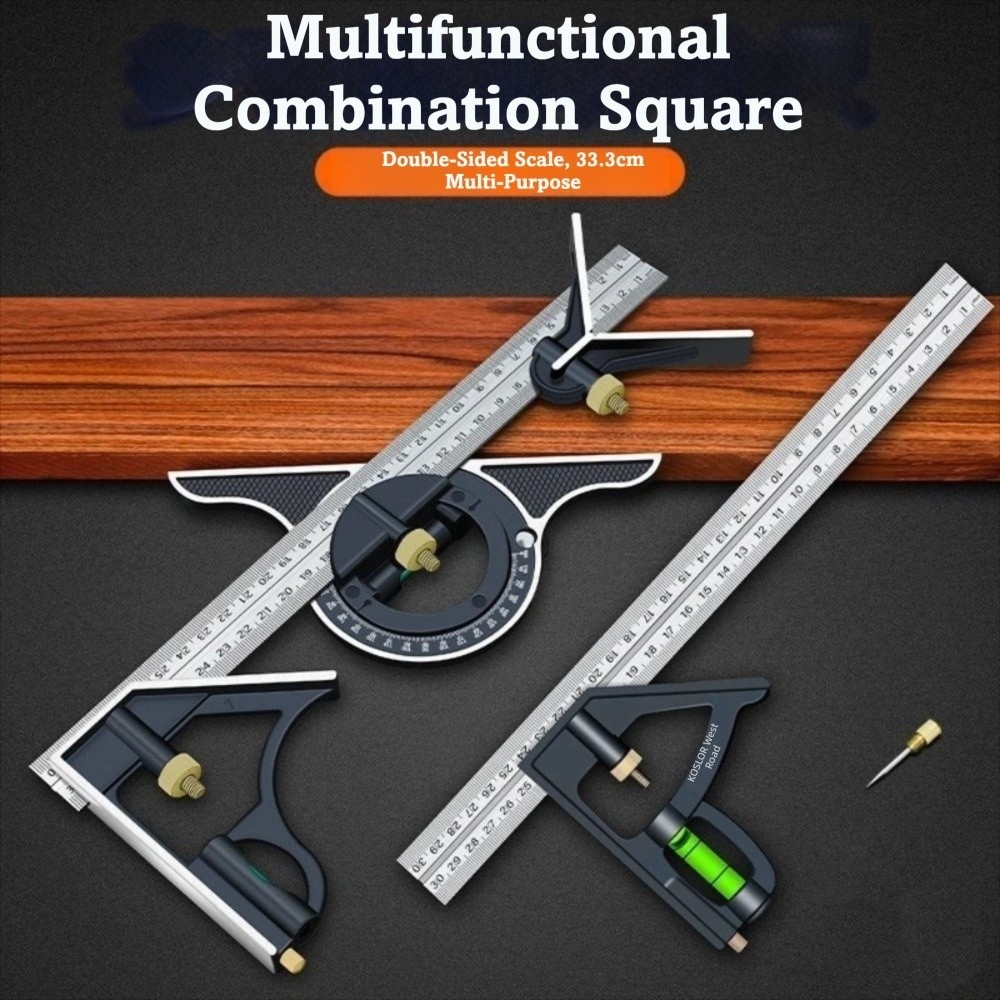 Woodworking For Engineers - ไม้บรรทัดวัดมุม 3-in-1 ขนาด 300 มม. พร้อมระดับน้ำ