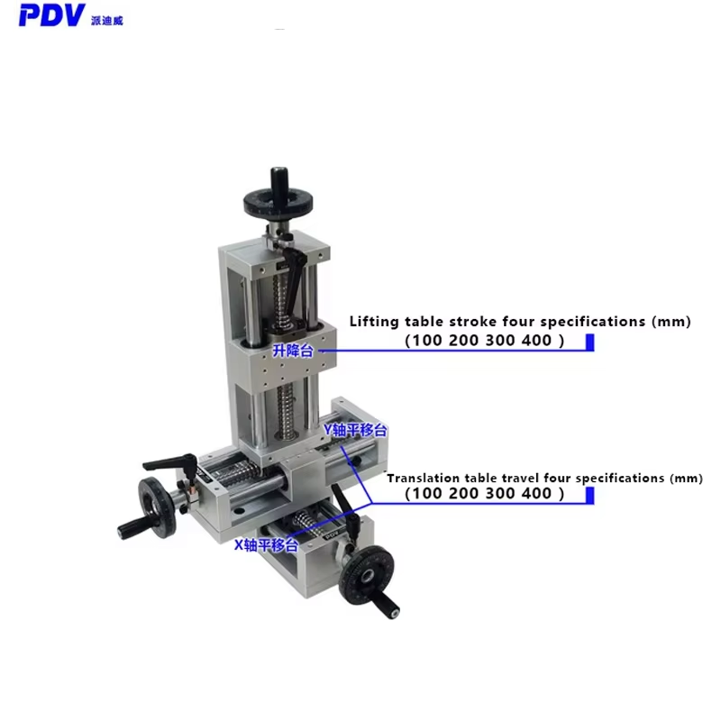 Xyz Woodworking - PT-LX ซีรีส์สามแกนรวมสเตจ XYZ การปรับสกรูสไลด์เชิงเส้นแบบแมนนวล