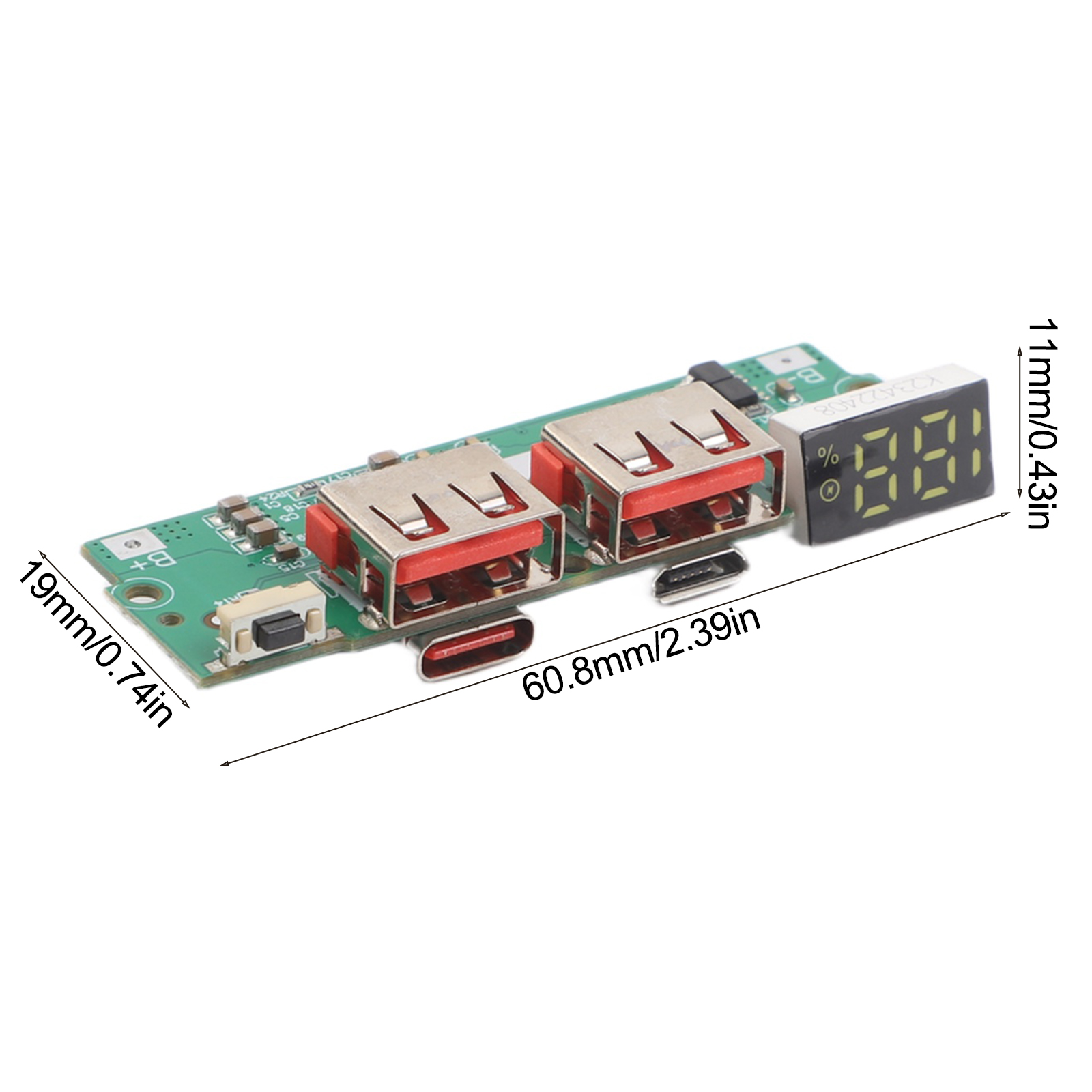 Woodworking Qc - โมดูลชาร์จเร็ว 22.5W พร้อมหน้าจอแสดงผลดิจิตอล สำหรับ DIY แผงวงจรพาวเวอร์แบงค์