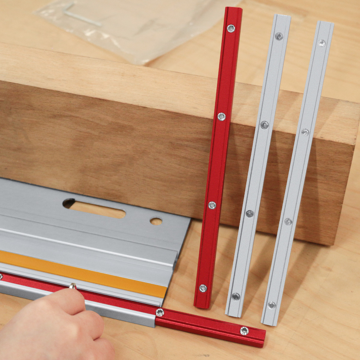 Woodworking Joints - ชุดอุปกรณ์เชื่อมต่อรางรั้วโต๊ะเราเตอร์อะลูมิเนียมอัลลอยด์, ข้อต่อโปรไฟล์สำหรับรั้วโต๊ะทำงาน อุปกรณ์เสริมงานไม้