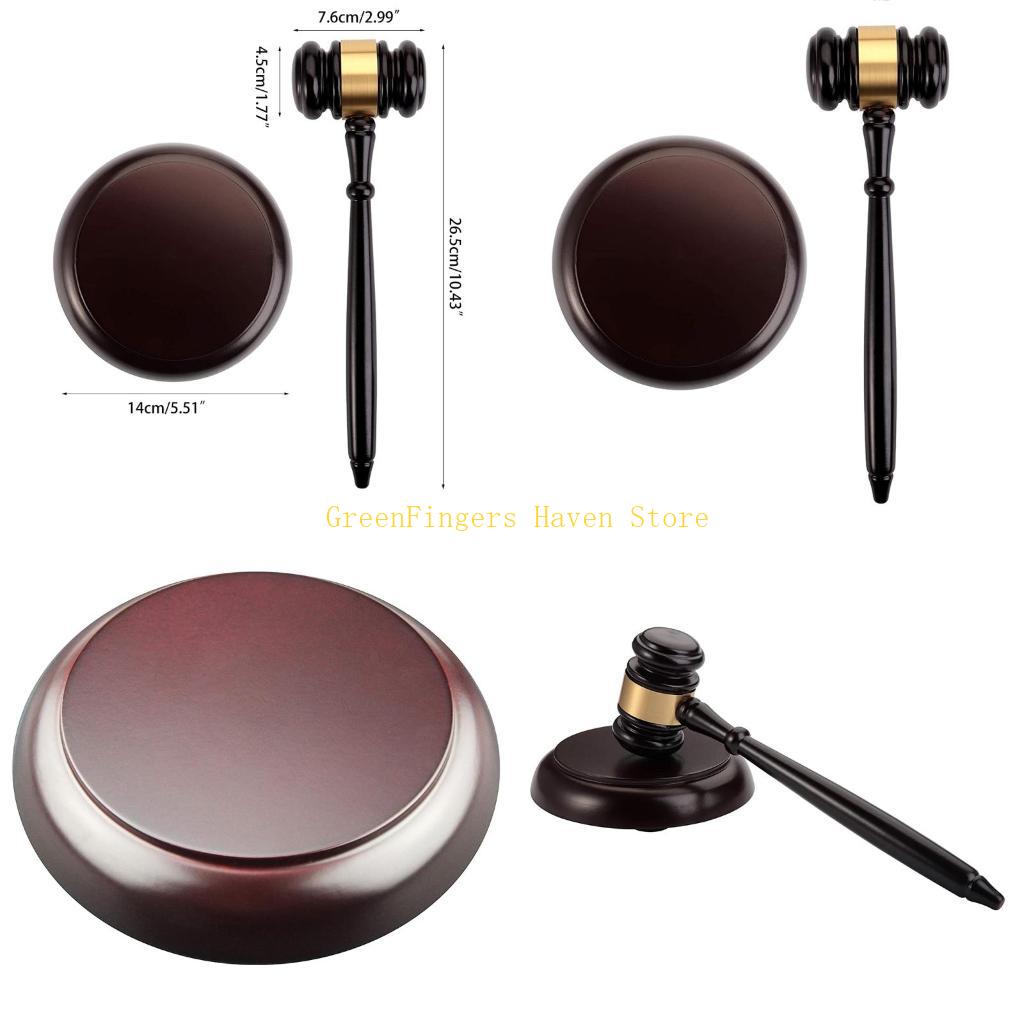 Woodworking University - F68D ไม้ Gavel และบล็อกสำหรับผู้พิพากษาทนายความประมูลขายหรูหราอุปกรณ์เสริมโต๊ะสำหรับประธานท้องถิ่น Club Home