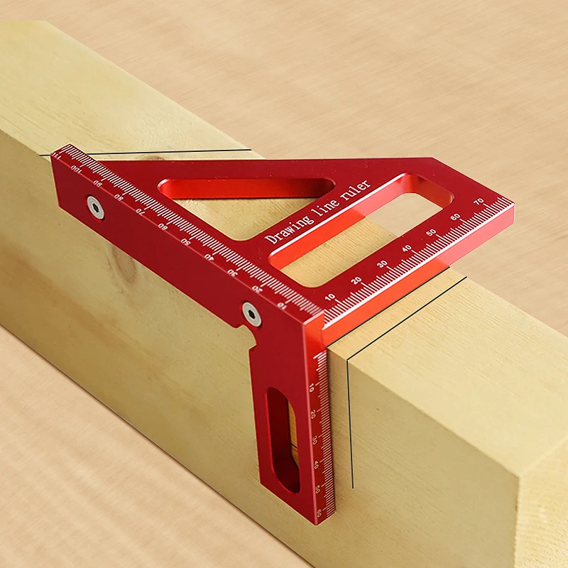 Woodworking For Engineers - ไม้บรรทัดวัดมุมฉากงานไม้ อลูมิเนียมอัลลอยด์ ไม้บรรทัดสามเหลี่ยม ไม้บรรทัดวัดมุมเอียง ความแม่นยำสูง สำหรับวิศวกรและช่างไม้
