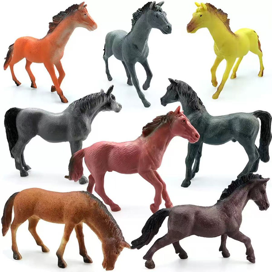 Woodworking Horse - โมเดลรูปม้า ของเล่นสัตว์เลี้ยงในฟาร์ม ทำจากพลาสติก รูปม้า มัสแตง อพาโลซ่า