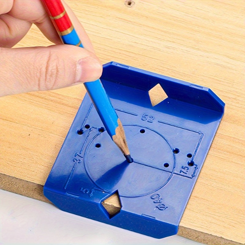 Woodworking Design Software - อุปกรณ์ช่วยเจาะรูบานตู้ไม้ 1 ชิ้น, แม่แบบเจาะพลาสติก ABS, เครื่องมือติดตั้งบานพับแบบแมนนวลที่แม่นยำ