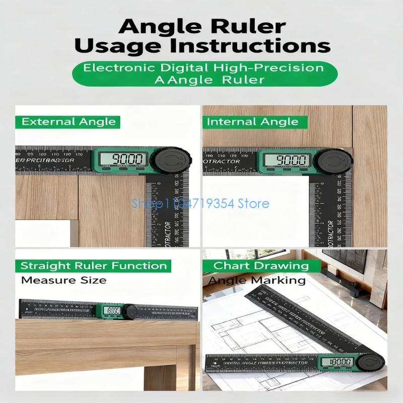 Woodworking For Engineers - เครื่องมือไม้โปรแทรกเตอร์ความแม่นยำ 0XLD จอแสดงผลดิจิตอลแข็งสำหรับวิศวกรและช่างฝีมือ