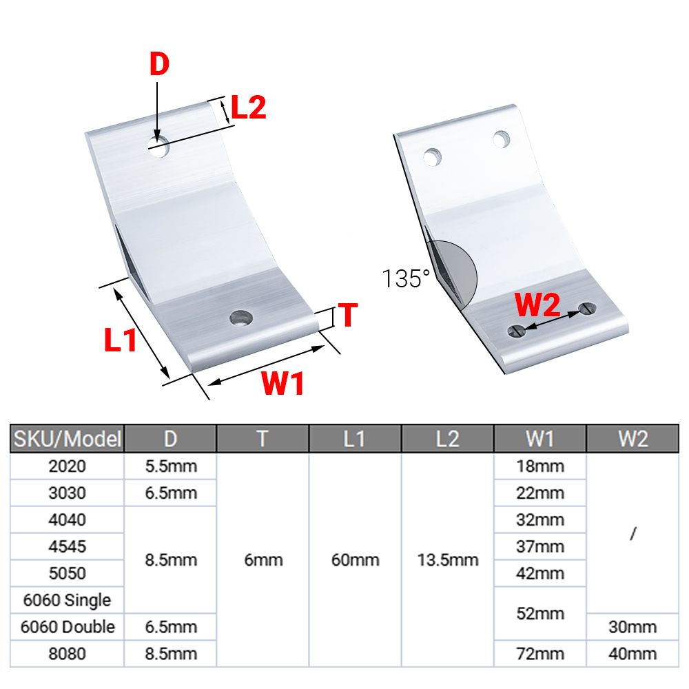 10/5Pcs 135 องศามุมมุม 2020 30 - Woodworking Joints บทวิจารณ์และราคา
