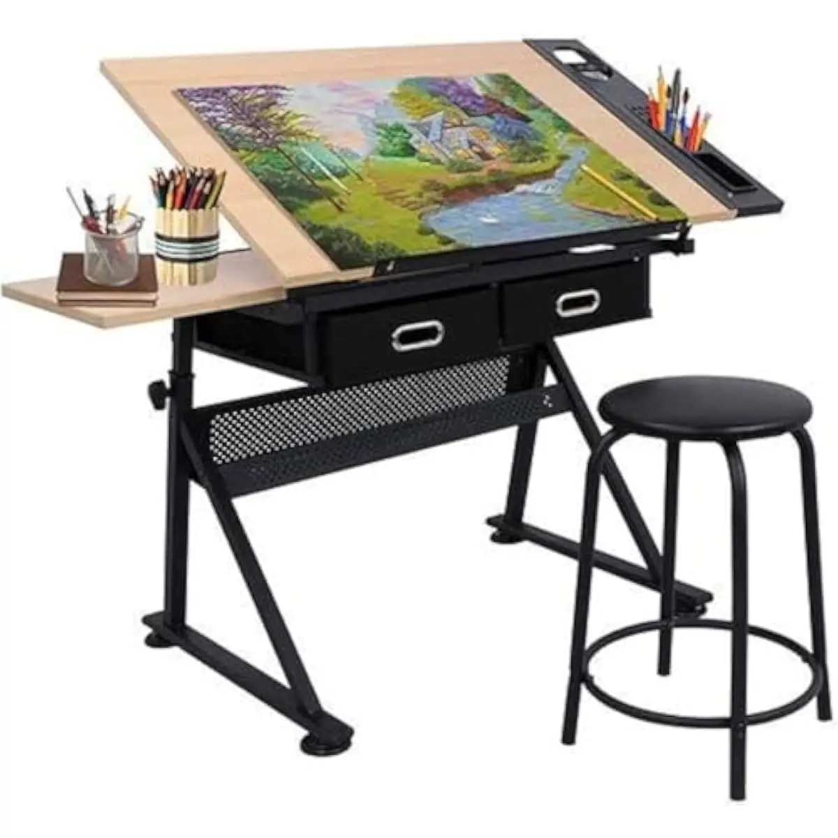 โต๊ะเขียนแบบปรับระดับได้พร้อมท - Wood Woodworking บทวิจารณ์และราคา