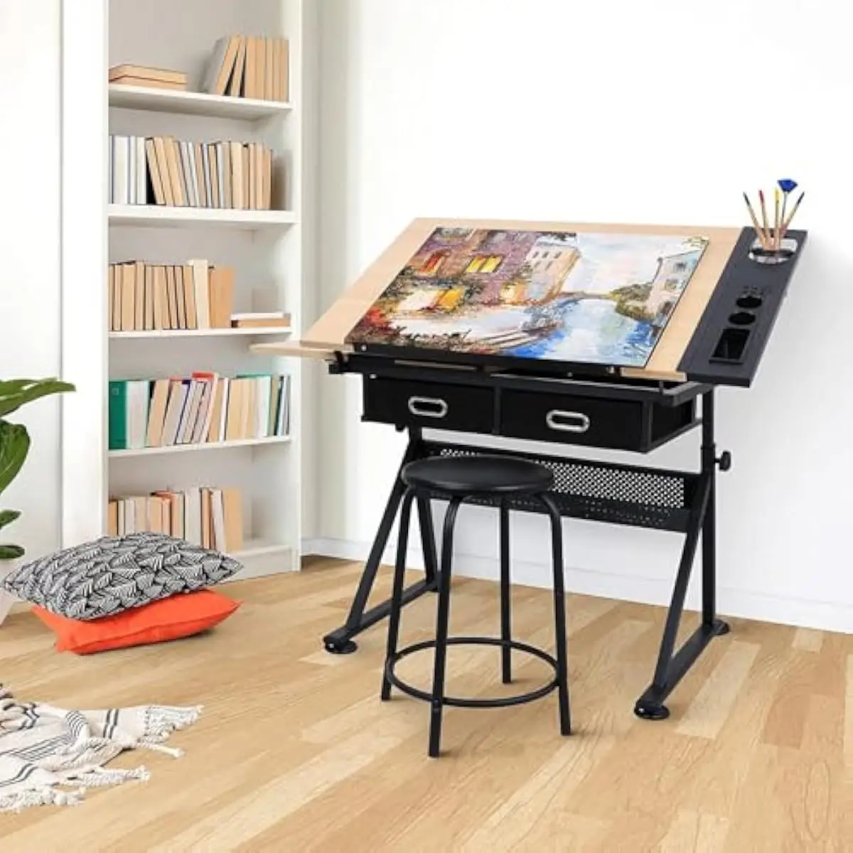 โต๊ะเขียนแบบปรับระดับได้พร้อมท - Wood Woodworking บทวิจารณ์และราคา