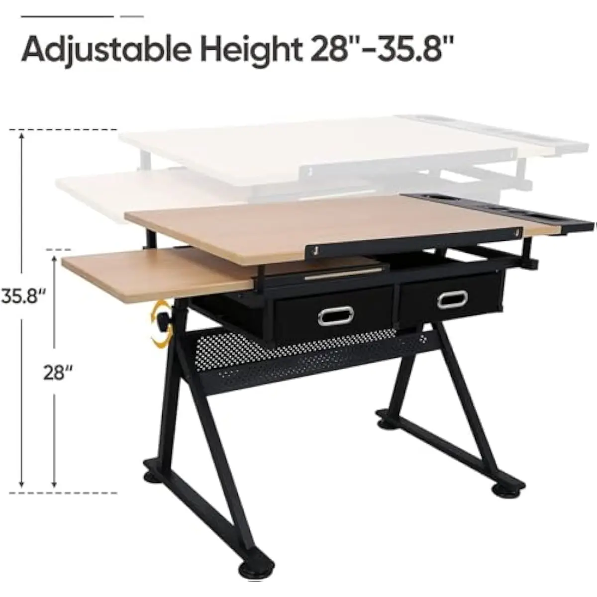 โต๊ะเขียนแบบปรับระดับได้พร้อมท - Wood Woodworking บทวิจารณ์และราคา