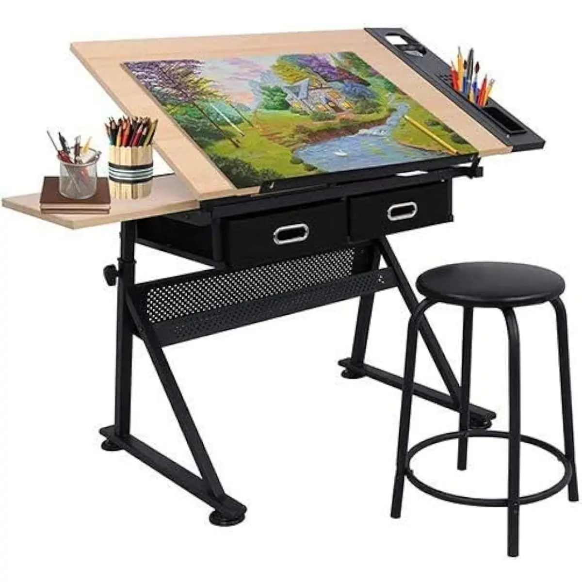 โต๊ะเขียนแบบปรับระดับได้พร้อมท - Wood Woodworking บทวิจารณ์และราคา